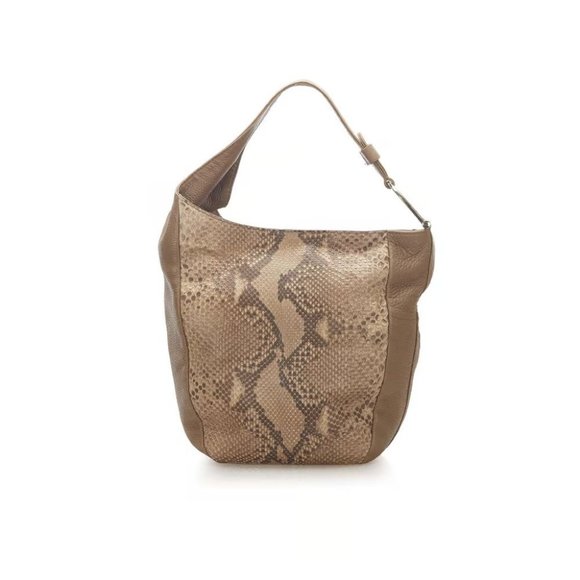 Gucci Brown Python Greenwich XL Hobo Bag w Gold Horse-bit - Picture 9 of 13